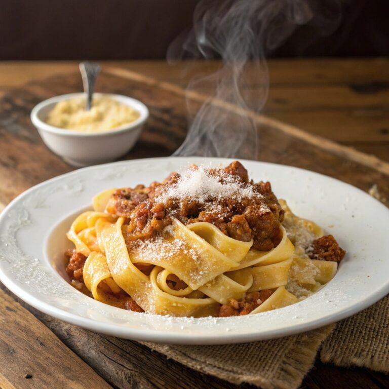 Tagliatelle al rag&ugrave; emiliane dal menu Vecchia Trattoria Romani