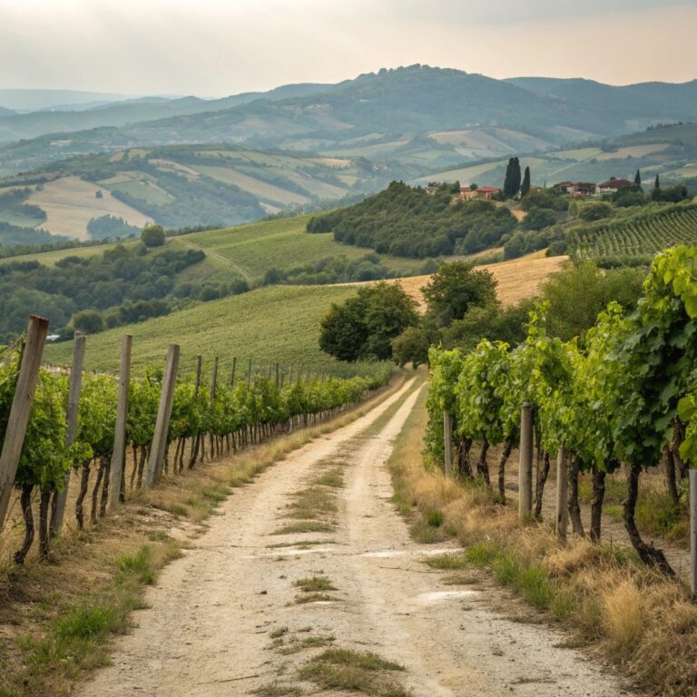 Viti antiche lungo la Via Emilia in campagna emiliana